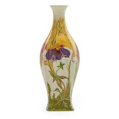 Appraisal: ROZENBURG Eggshell porcelain cabinet vase finely painted with pansies The