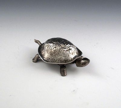 Appraisal: A novelty silver tortoise table bell by Grey and Co