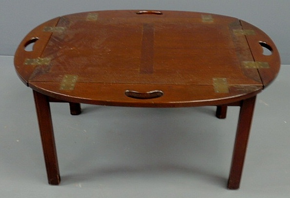 Appraisal: Chippendale style butler s table h top open l x