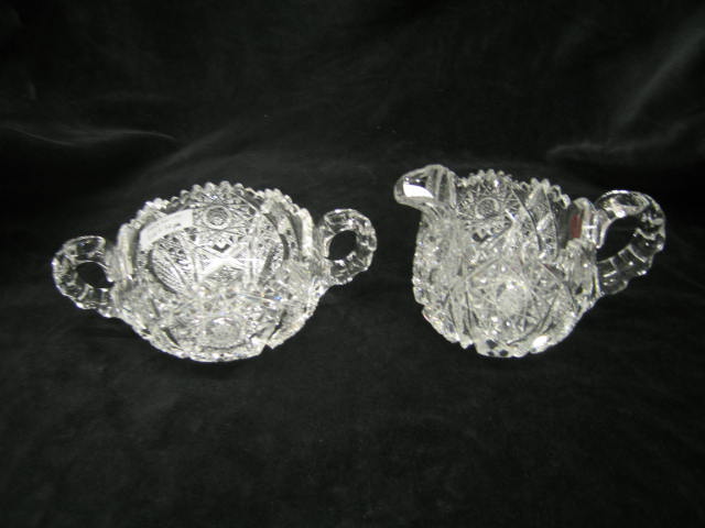 Appraisal: Cut Glass Sugar Creamer brilliant period fine cutwork