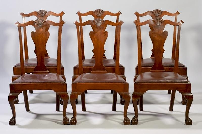 Appraisal: Alf Sharp Benchmade Dining Chairs Set of six Chippendale style