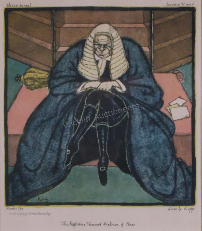 Appraisal: A framed color lithograph published in The Law Journal January