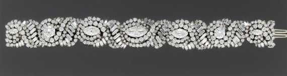 Appraisal: DIAMOND BRACELET MEISTER ca White gold Very fancy bracelet of