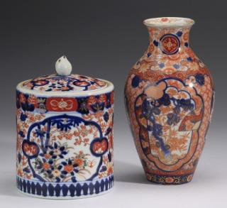 Appraisal: Imari porcelain items h Group of two Imari porcelain pieces