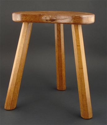 Appraisal: A Robert 'Mouseman' Thompson oak stool the kidney shaped seat