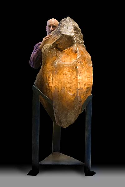 Appraisal: Immense Smoky Quartz Specimen on Bronze Stand Govenador Valadares Minas