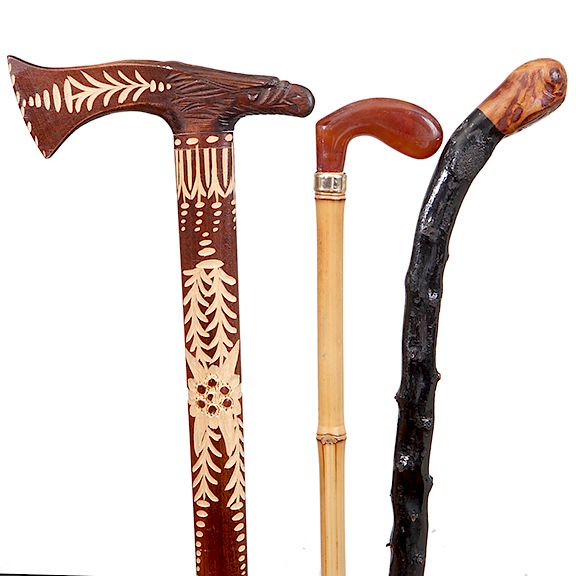 Appraisal: Three Piece Cane lot- Exclusive on Bidsquare Three Piece Cane