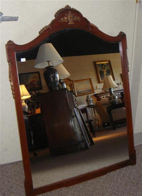 Appraisal: ENGLISH MIRROR WITH CURVED TOP AND URN FORM h w