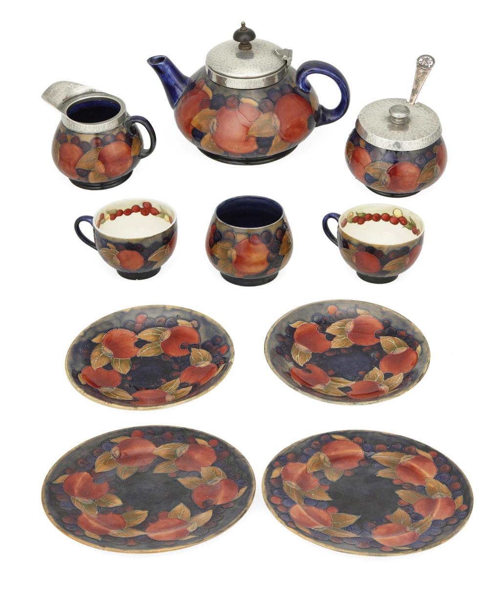 Appraisal: A group of Moorcroft pottery table items Circa s Burslem