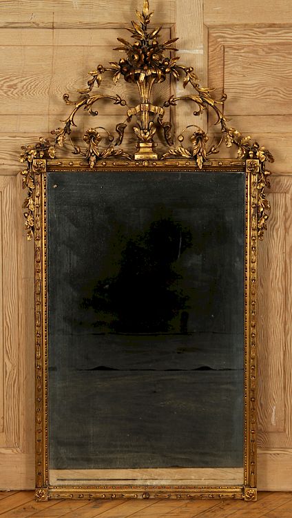 Appraisal: TH C ROCOCO STYLE GILT WOOD MIRROR CARVED A nineteenth