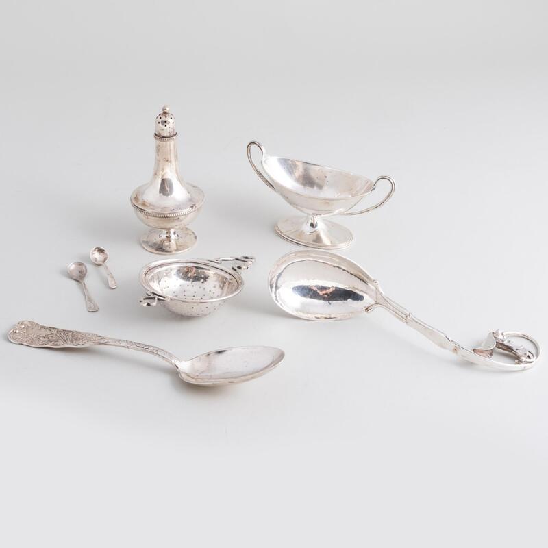 Appraisal: Group of Silver Articles Comprising A Crichton Bros salt cellar