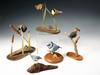 Appraisal: BIRD CARVINGS - Lot of five hand carved and painted