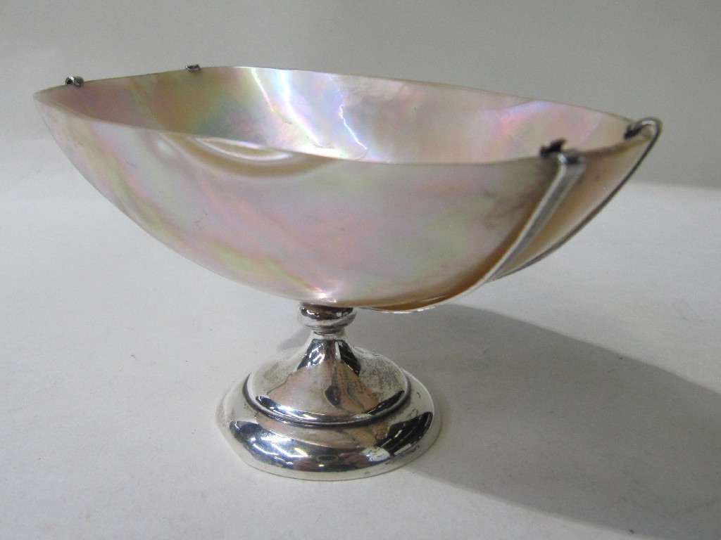 Appraisal: Silver and shell bon bon dish Birmingham