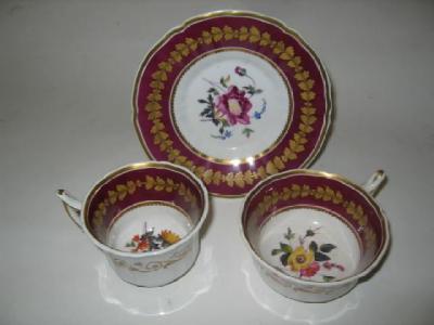 Appraisal: AN ENGLISH PORCELAIN TRIO th century painted to the interior