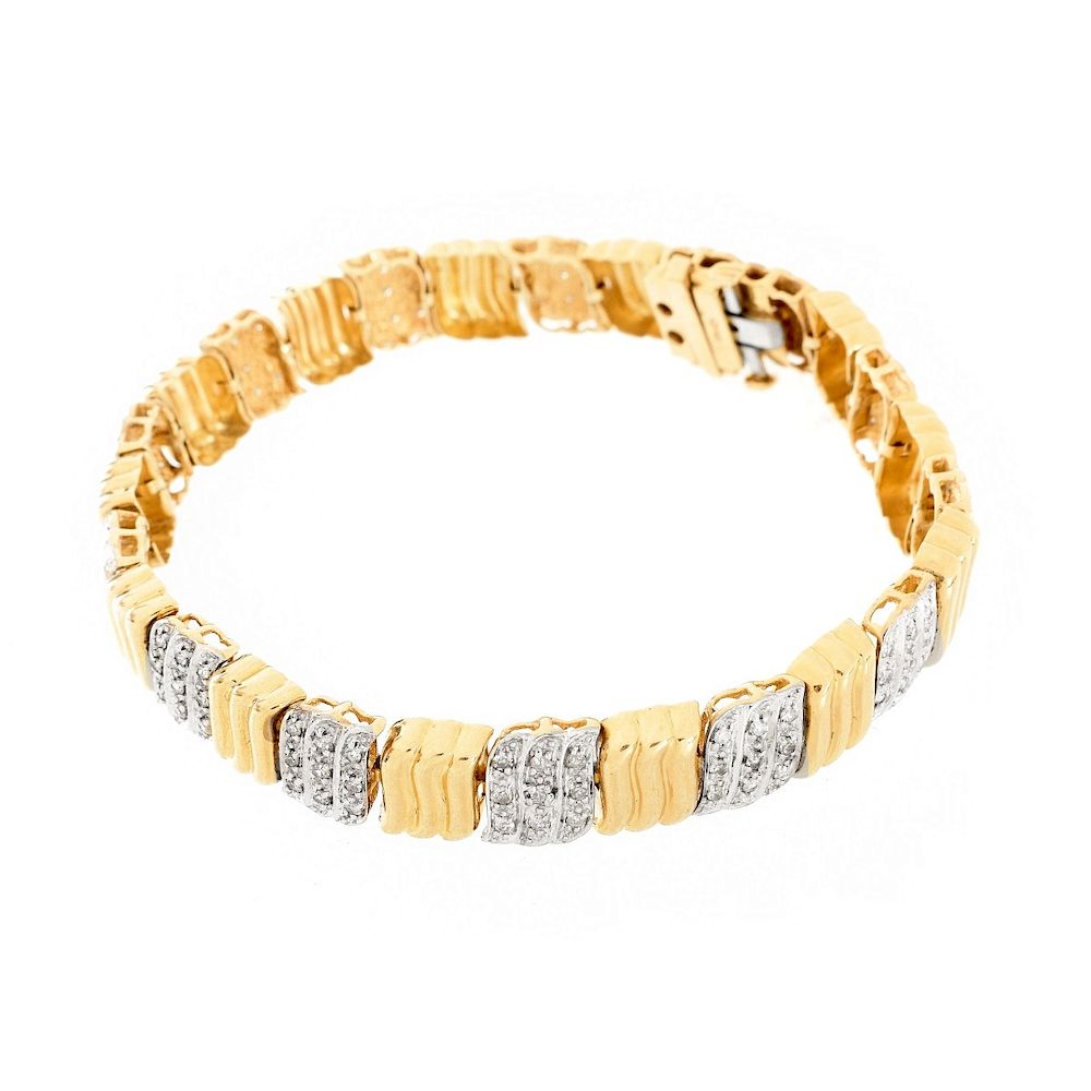 Appraisal: Vintage Diamond and K Bracelet Vintage Pave Set Round Cut