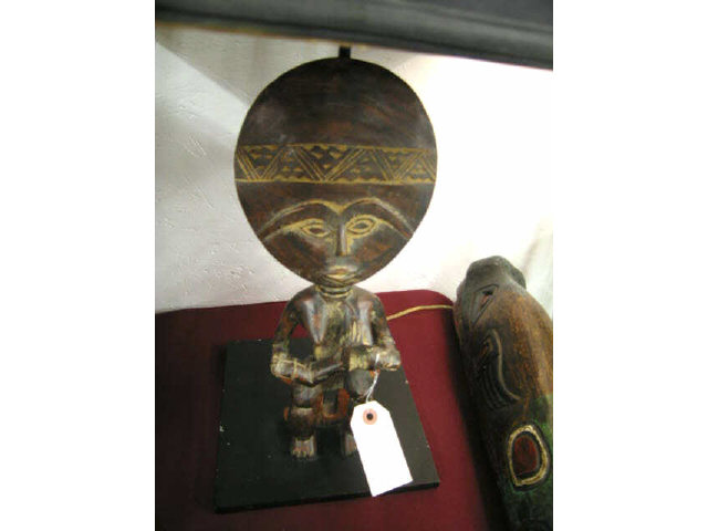 Appraisal: African Carved Fertility God Figural Lamp