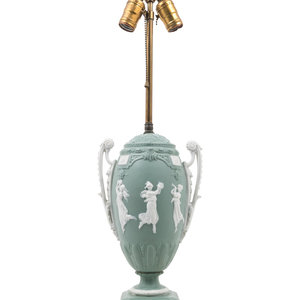 Appraisal: A Continental Bisque Porcelain Urn Mounted as a Lamp th