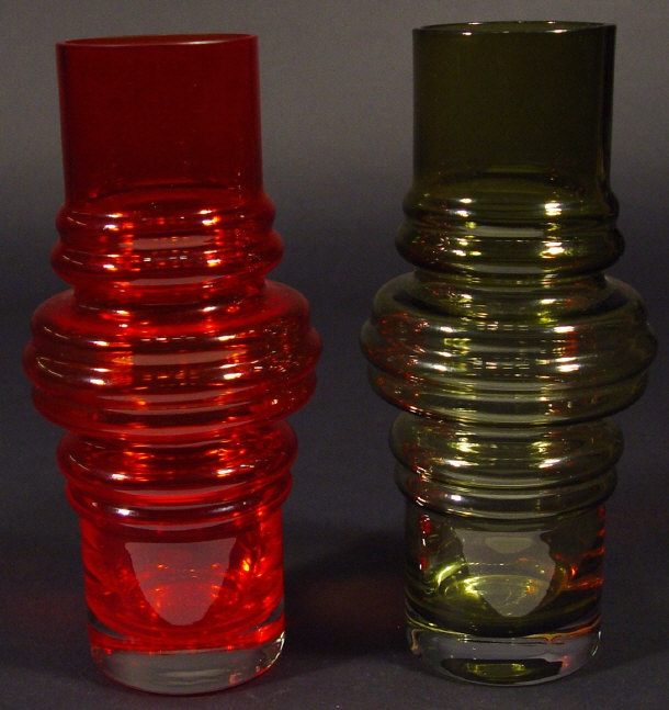 Appraisal: Two Riihmaen banded glass vases designed by Tamar Aladin coloured