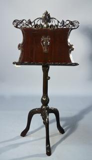 Appraisal: Carved Mahogany Music Stand Carved mahogany music stand Delicate floral