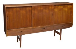 Appraisal: DANISH MID-CENTURY MODERN TEAKWOOD SIDEBOARD Danish mid-century modern teakwood sideboard