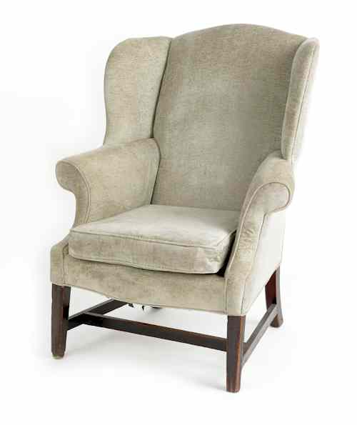 Appraisal: Chippendale mahogany easy chair ca with square tapering molded front