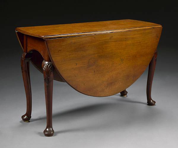 Appraisal: A George III mahogany drop flap dining table late th