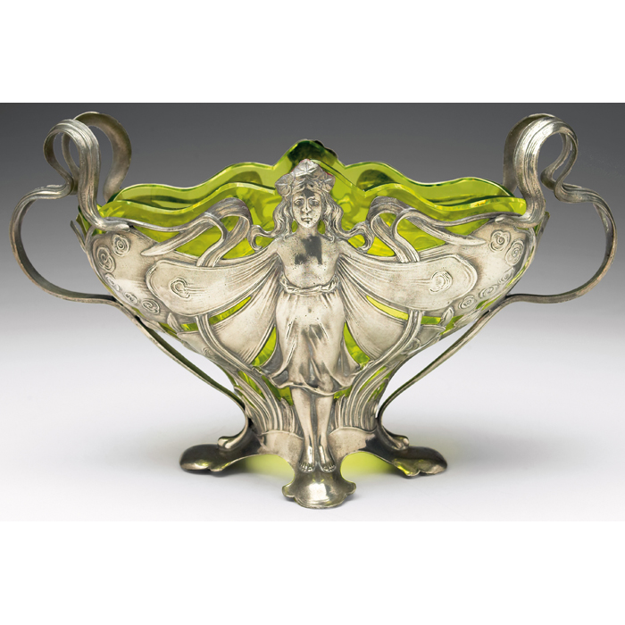 Appraisal: WMF centerpiece bowl double handled form silver-plated with designs of