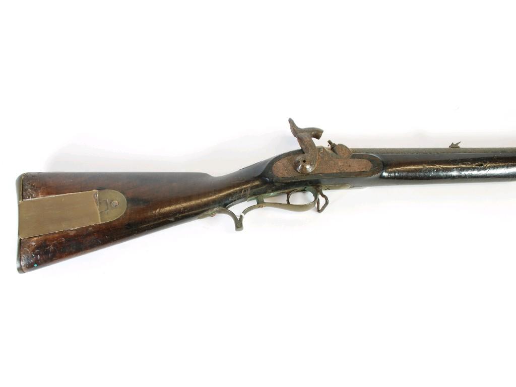 Appraisal: NINETEENTH CENTURY LARGE BORE PERCUSSION MUSKET in weathered condition EST