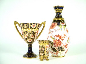 Appraisal: Three Royal Crown Derby Imari pattern vases one of ovoid