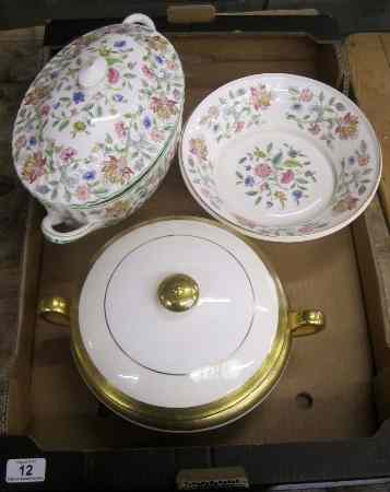 Appraisal: Minton Haddon Hall large Covered Vegetable Dish and a Round