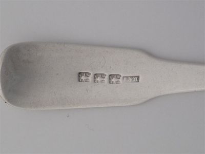 Appraisal: RETTIE SON of Aberdeen A fiddle dessert spoon script initials