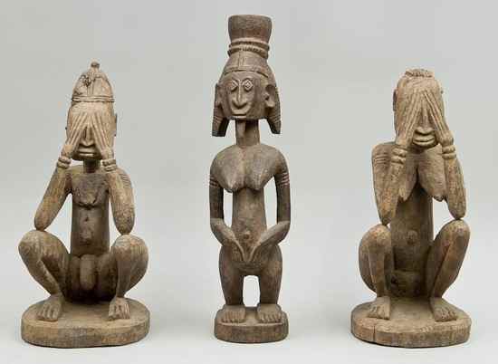 Appraisal: A group of three Dogon figures Mali second half th