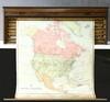 Appraisal: WALL-MOUNTED SCHOOLROOM MAP CASE - Oak Tambour-Front Case ca housing