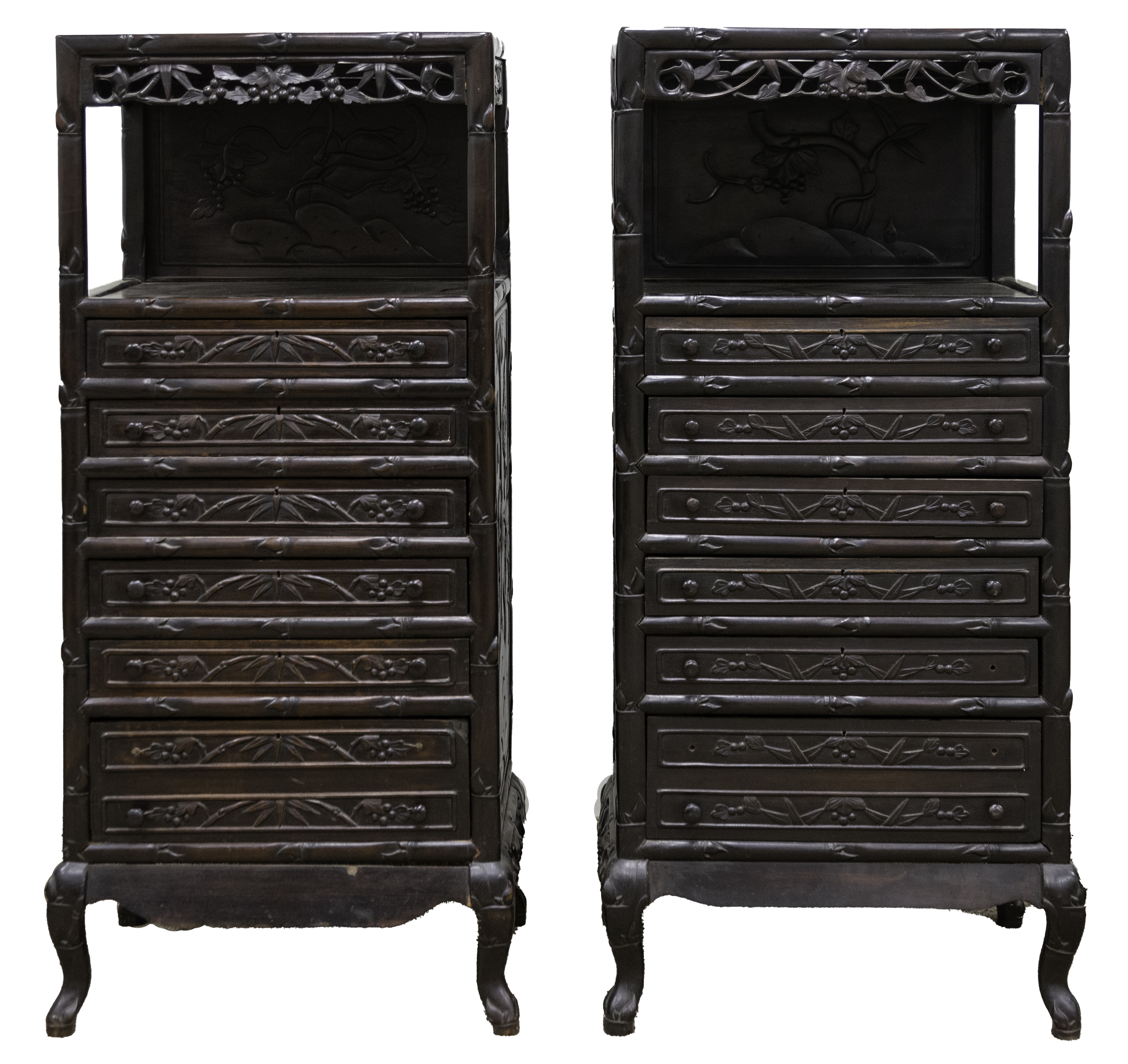 Appraisal: PAIR OF CHINESE HARDWOOD CABINETS Early th century