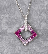 Appraisal: PINK SAPPHIRE NECKLACE k white gold pink sapphire pendant set