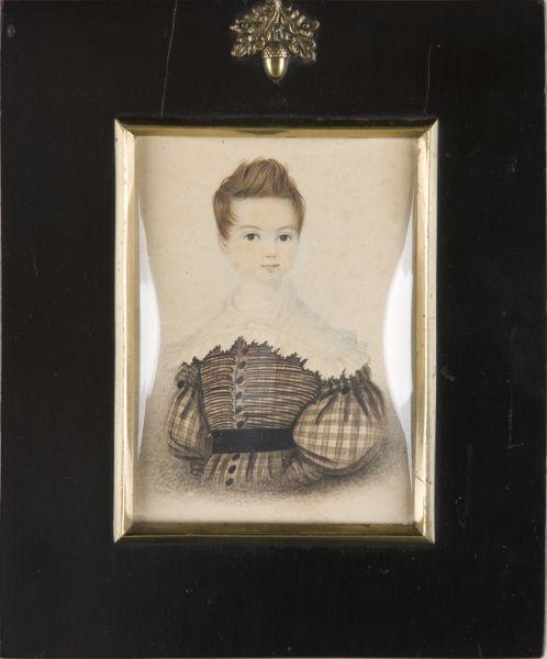 Appraisal: English Portrait Miniature circa watercolor on paper of a young