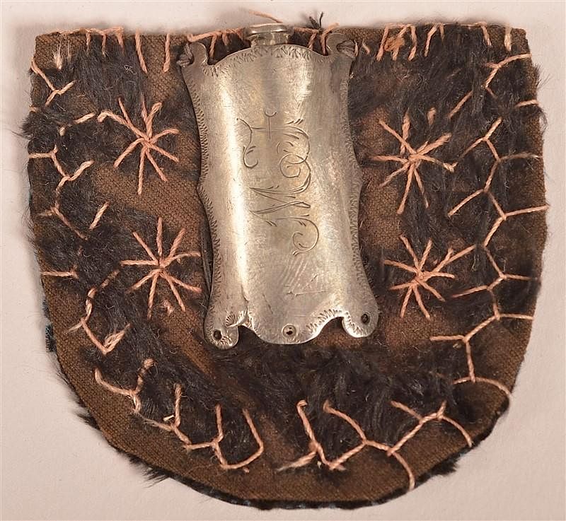 Appraisal: Unsigned Coin Silver Needle Sheath Unsigned Late th Early th