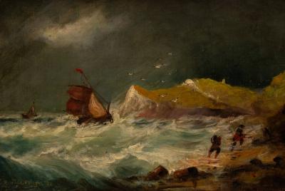 Appraisal: Arthur Wilde Parsons RA - Stormy Coastal Scene oil on