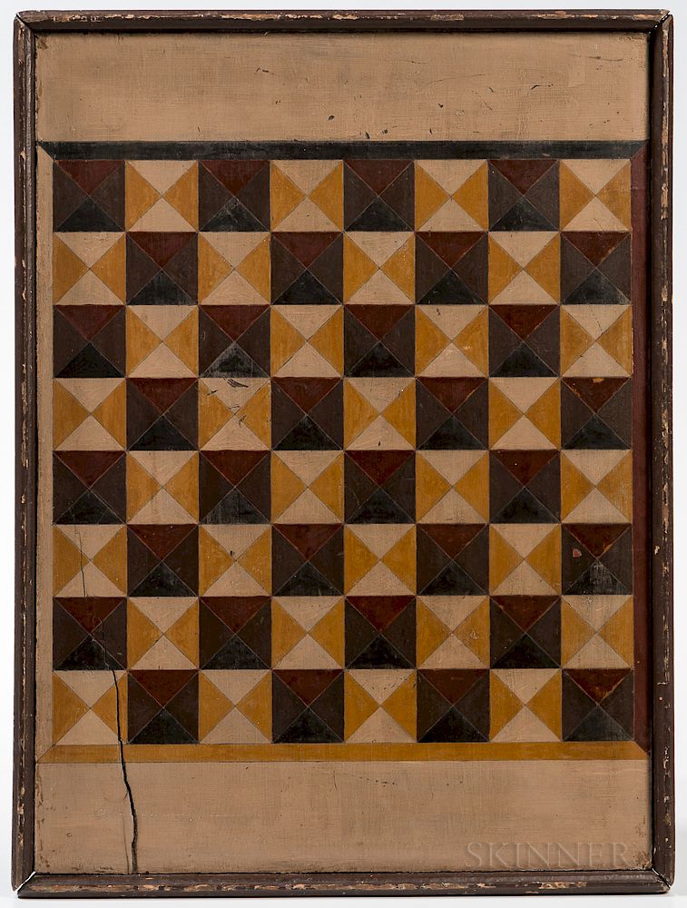 Appraisal: Large Painted Checkerboard Large Painted Checkerboard America th century the