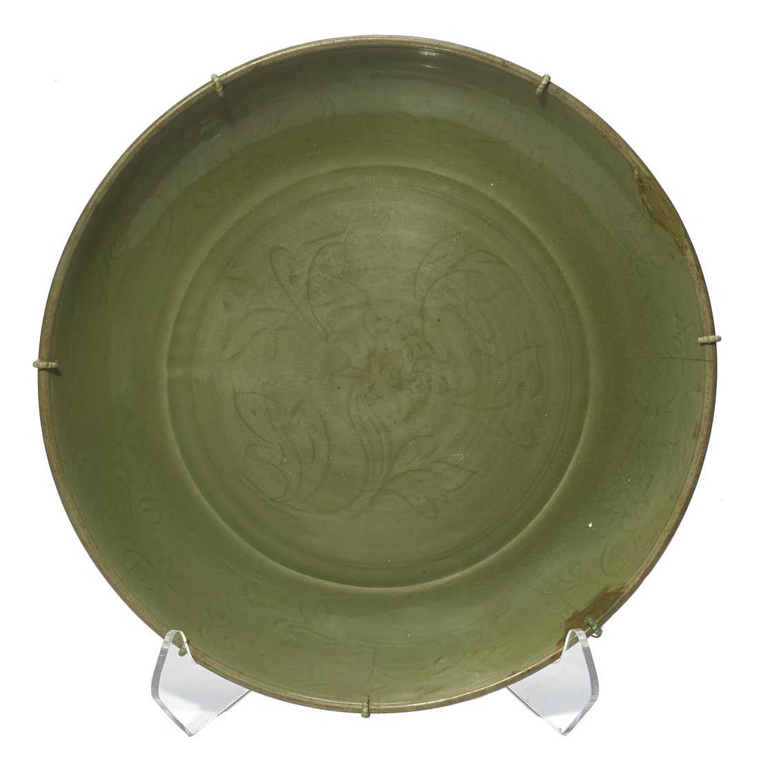 Appraisal: CHINESE LONGQUAN CELADON GLAZED CHARGER Chinese Longquan celadon glazed charger