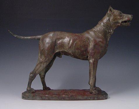 Appraisal: FRENCH BRONZE OF A PRESA CANARIO SIGNED PIERRE DE LAMBERT