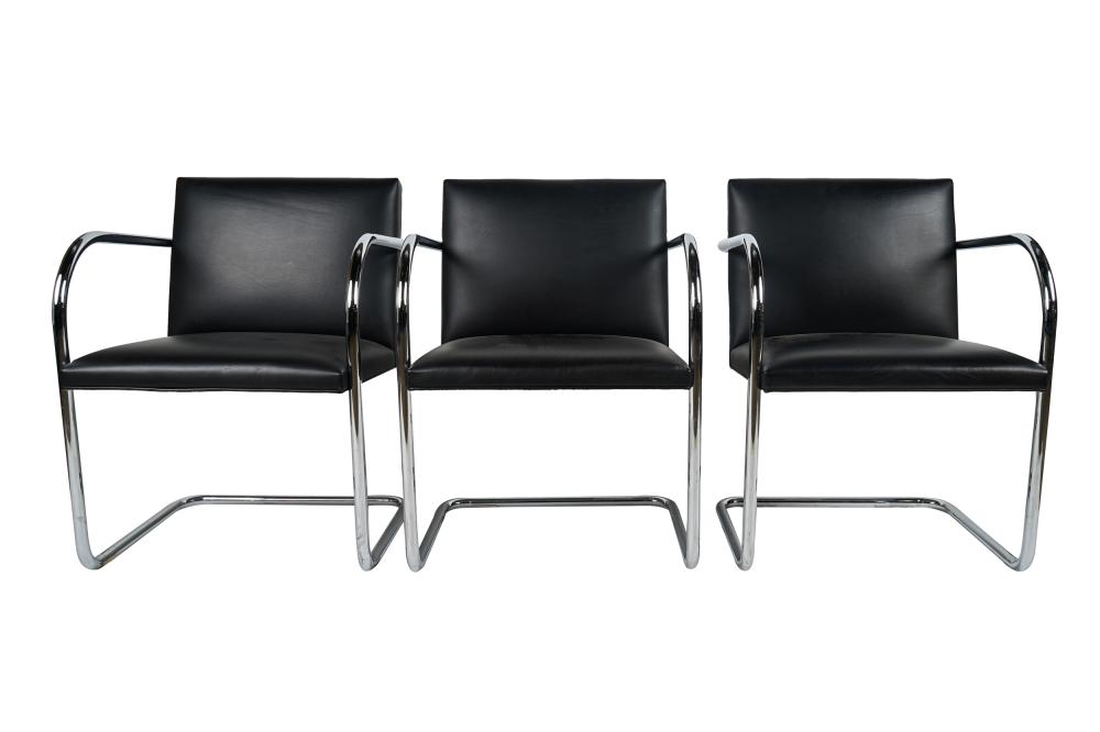 Appraisal: SIX KNOLL BRNO CHAIRSafter Ludwig Mies vande Rohe Condition good