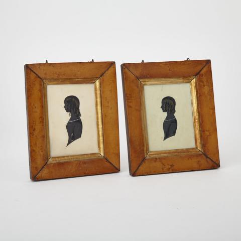 Appraisal: Pair of Canadian School Silhouette Portraits of Betsy and Hannah