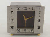 Appraisal: HERMES a palladium plated day alarm clock ref with hinged