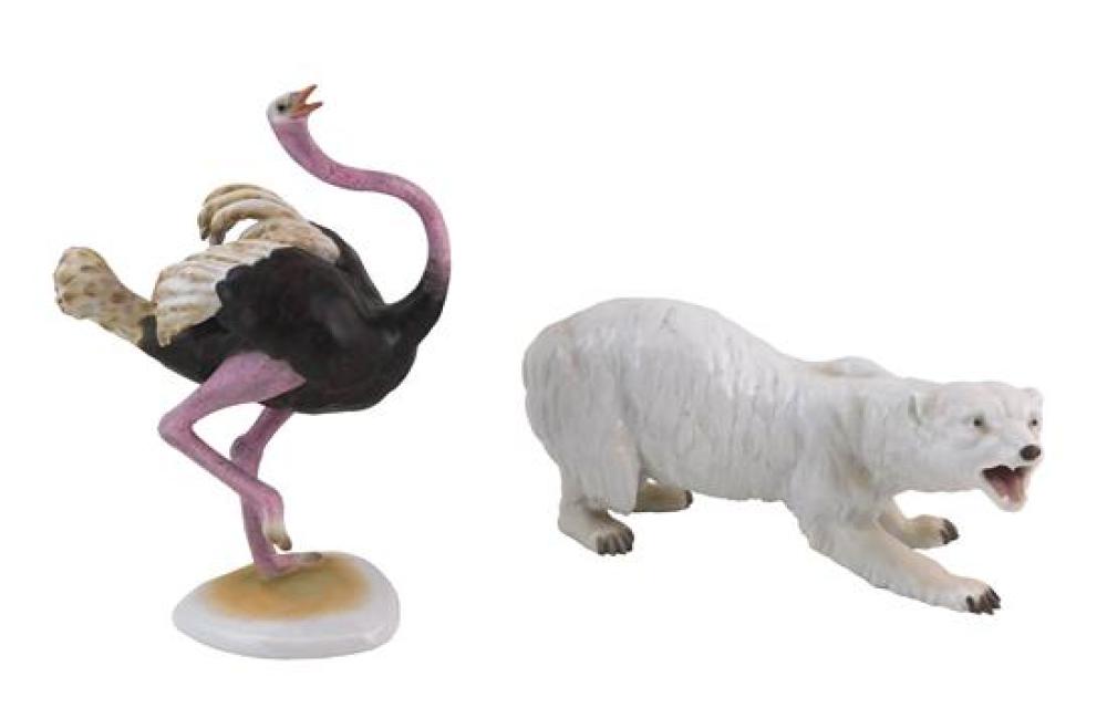 Appraisal: Herend etc two porcelain figurines th C including Herend ostrich