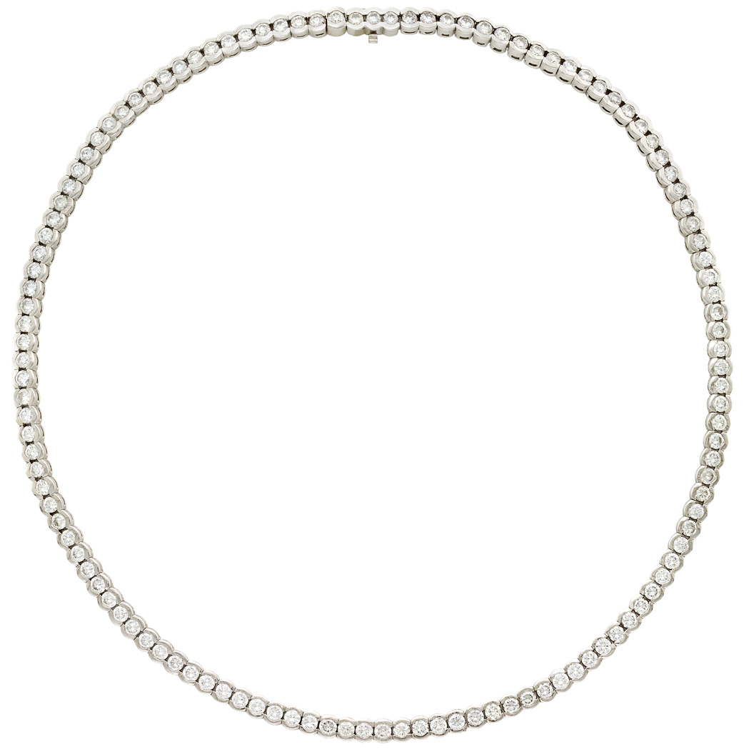 Appraisal: White Gold and Diamond Necklace kt round diamonds ap cts