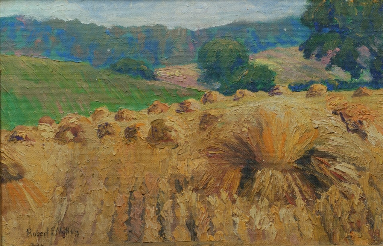 Appraisal: Robert Motley American - o masonite Haystacks x signed lower