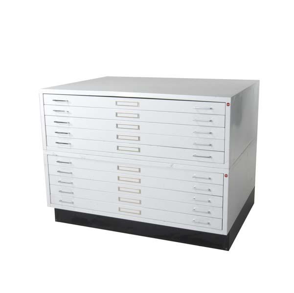 Appraisal: ARTIST S FLAT FILES With recessed base and ten drawers