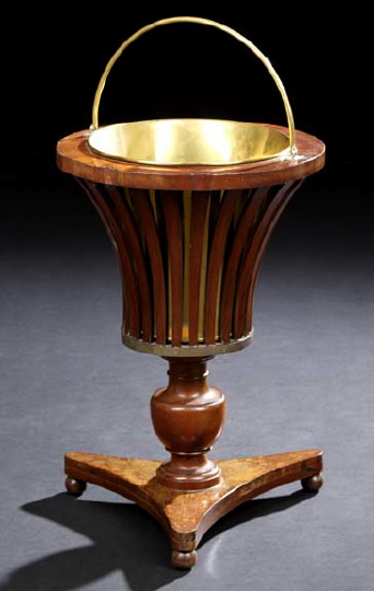 Appraisal: Dutch Mahogany Jardiniere Beverage Warmer early th century the circular