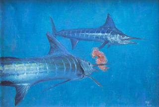 Appraisal: Striped Marlin by Stanley Meltzoff Stanley Meltzoff - Striped Marlin